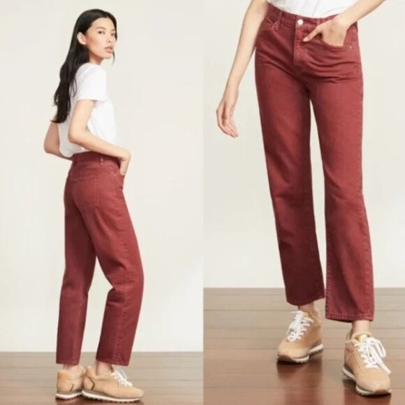 NWT!!! Veronica Beard Blake Classic Straight Red Oxblood, Size 25 - Picture 1 of 9